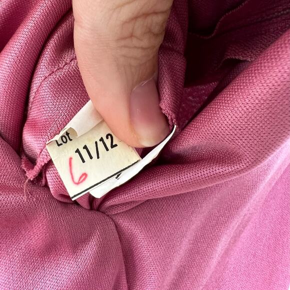 Vintage 70's Mauve Maxi Dress Pleated Skirt Sheer Lace Cardigan Size S/M Union - Picture 11 of 14